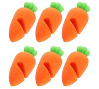 VICASKY 6pcs Silicone Pot Lifter Spill Stoppers in Creative Carrot Shape for Kitchen Use, Prevent Boil with Comfortable Hand Feeling and Chic Orange Design