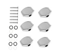 VICASKY 6pcs Silver Guitar Tuner Handles Set String Locking Function for Electric and Acoustic Guitars Small Square Tuning Pegs Compatible Folk and Electronic Tuners