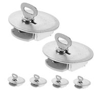 VICASKY 6pcs Silver Plastic Money Bank Part with Lock and Key, Decorative and Long Term Storage Saving Box Stopper for Money Saving Box Or Coin Bank, for School and Personal Use