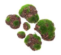 VICASKY 6pcs Simulated Mossy Stones Micro Landscape Adornments for DIY Crafts Themed Terrarium Fish Tank Fairy Garden Decorations