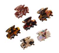 VICASKY 6pcs Small Leopard Print Hair Claws Creative Hair Clips Tortoise Shell Barrettes