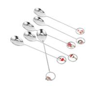 VICASKY 6pcs Stainless Steel Christmas Coffee Spoons with Cute Doll Pendants Festive Tableware for Holiday Dining and Coffee Stirring Teaspoons