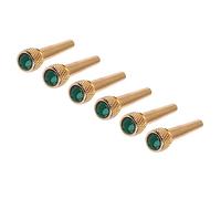 VICASKY 6pcs String Guitar Bridge Pins Acoustic Guitar Brass Bridge Inlaid Abalone Dot Replacement Spare Parts Accessory