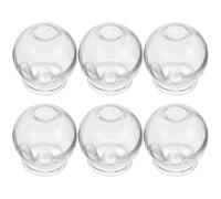 VICASKY 6Pcs Thickened Glass Cupping Jar for Household Fire Therapy Transparent Suction Cups with Smooth Edges and Practical for Body and Dry Cupping Massage