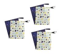 VICASKY 6pcs Wet Bags for Diapers Reusable Small Diaper Organizers Fun Designs for Travel and Everyday Use Includes Lemon and Star Patterns