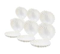 VICASKY 6pcs White Heart Shell Candy Boxes, Portable Pp Mermaid Candy Holders with Elegant Seashell Design, for Weddings, Special Occasions, Small Items and Trinkets Storage