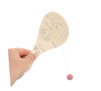 VICASKY 6pcs Wooden Paddle Ball for Plain Handheld Rackets for DIY Painting and Crafting Natural Wood Blank Paddles for Indoor Outdoor Play Creative for Boys and Fish Design
