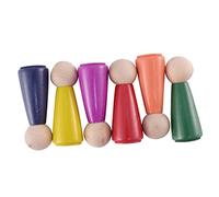 VICASKY 6pcs Wooden Peg Dolls DIY Painting Craft Figures Handmade Decorative Wooden Peg People for Creative Art Safe Natural Wood Material for Puppet Shows and Photo Props