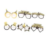VICASKY 6pcs Year Party Glasses Quirky Paper Eyewear Lightweight Photo Props for School Celebrations Family Gatherings Corporate Events