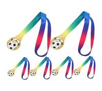 VICASKY 6pcs Zinc Alloy Hollow Soccer Sports Day Medals for Lightweight Football Participation Prizes for Youth Competitions