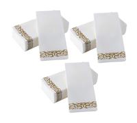 VICASKY 75pcs Disposable European Printed Paper Napkins for Tea Parties Garden Gatherings with Elegant Gold Pattern Soft and Clean Hand Serviettes for Weddings and Holiday Dining