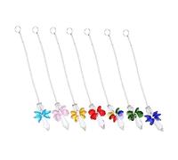 VICASKY 7pcs Crystal Angel Cross Pendants Decorative Hanging Ornaments for Garden Home Office Car Transparent Bright DIY Household Adornment