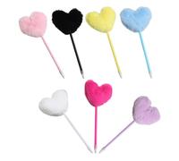 VICASKY 7pcs Heart Shaped Fluffy Ballpoint Pens for Students