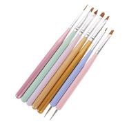VICASKY 7Pcs Nail Art Brush Pens Dual Ended Manicure Painting Tools with Flexible Bristles for DIY Patterns Flowers Plaid Designs Reusable and Easy to Clean for Natural Nails and Home Use