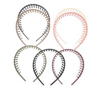 VICASKY 7pcs Non Slip Plastic Wavy Teeth Headband for Face Washing Spa Shower Humidityproof Hair Hoop Taming Flyaway Strands Streamlined Hair Control Accessory for Skincare and Makeup