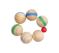 VICASKY 7Pcs Wooden Bocce Balls French Style Outdoor Rolling Grass Game for Family Fun Solid Wood with Grain Easy to Carry