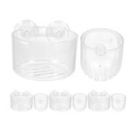 VICASKY 8pcs Acrylic Fish Tank Feeder Cups Set with Suction Cups, Round and Oval Shrimp Feeding Bowls for Aquarium Fish Food Feeder Tray and Water Tank Accessories