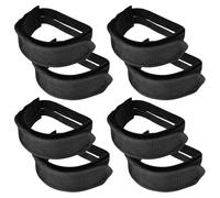 VICASKY 8pcs Adjustable Black Nylon Bike Pedal Straps for Road Bicycle, Cycling Toe Straps Foot Fix Bands Suitable for Outdoor Riding and Gym Exercise