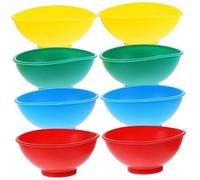 VICASKY 8pcs Bowls Silicone Mini Rice Bowls for Drop Resistant Safe for Rice Desserts More Yellow Green Blue Each