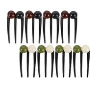 VICASKY 8Pcs Chinese Style Hairpins Set with Green and Black Bead Forks, Three-Prong Vintage Hair Updo Accessories for Thick Hair, Bun Holder Clips for Women’S Festival and Daily Use
