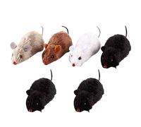VICASKY 8pcs Clockwork Mouse Toy Wind up Rat Toy Plush Pet Cats Lifelike Mouse Model for Cats Random