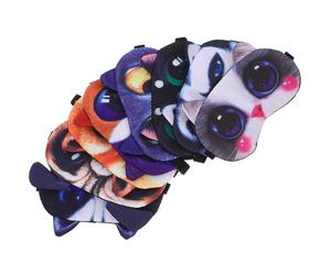 VICASKY 8Pcs Cute Cartoon Pet Eye Mask Set for Sleeping Cats and Dogs, Soft Portable Sleep Blindfolds with Fun Animal Expressions, Suitable for Travel and Party Games