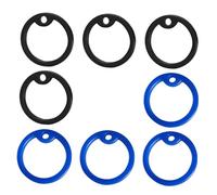 VICASKY 8pcs Dog Tag Silencers Silicone Protectors for Pet Collars Durable Noise Reducing Id Tag Covers Blue Black for Dogs and Cats