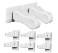 VICASKY 8pcs Door Handle Locks Baby Proofing Door Lever Stopper with Adhesive Backing Abs Material for Child Safety and Handle White