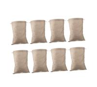 VICASKY 8pcs Fabric Drawstring Burlap Bags Khaki Breathable Storage Bags for Sorting and Arranging Small Objects Suitable for Home and Outdoor Use