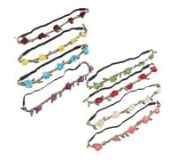 VICASKY 8pcs Flower Hair Wreath Adjustable Floral Headbands for Bridesmaids Rustic Wedding Headpieces Elegant Bridal Crowns Festival Beach Party Accessories