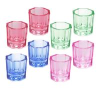 VICASKY 8pcs Glass Dappen Dishes Nail Art Cups Clear Crystal Manicure Containers for Professional Nail Tools Gel Women Random Color