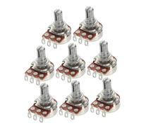 VICASKY 8pcs Guitar Potentiometer Bk Split Shaft Short Handle Audio Taper Volume Tone Controls Replacement for Electric Guitar Bass with Knobs