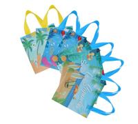 VICASKY 8pcs Hawaiian Party Favor Bags Non Woven Tropical Tote Bags with Handles for Luau Beach Holidays Treats Versatile Candy Packaging