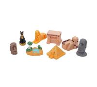 VICASKY 8Pcs Mini Egyptian Pyramid Statues Resin Figurines Ancient Egypt Micro Landscape Decoration Set with Sphinx and Cat Ornaments for Desktop, Bonsai, and Home Display