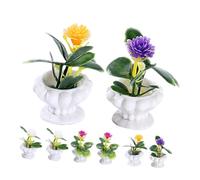 VICASKY 8pcs Miniature Bonsai Artificial Greenery Ornaments Small Plant Models for Dollhouse Decoration No Watering Needed Lightweight Mini Potted Simulated Plants for DIY Crafting and