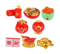 VICASKY 8Pcs Resin Dragon Year Figurines Unique Decorative Ornaments for Desktop and Dollhouse DIY Materials for Lunar Year Celebrations