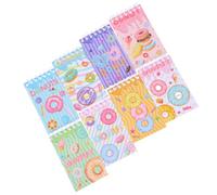 VICASKY 8pcs Spiral Notebooks with Donut Pattern Cover, Pocket Notepad for School Students, Smooth Writing Experience, Prevents Ink Bleeding, Unique Vibrant Design for Office and Study Use