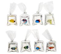 VICASKY 8pcs Transparent Funny Fish in Water Bag Dangle Resin Goldfish Pendants Charms for DIY Necklaces Bracelets Earring Crafts Jewelry Key Chain Making Random Color
