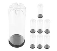VICASKY 8Pcs Transparent Tennis Ball Containers with Protective Black Lids PVC Storage Tubes for Indoor and Outdoor Use Portable Organizer Canisters for Quick Ball Check and Dust