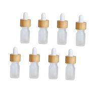 VICASKY 8pcs Travel Fragrance Glass Dropper Bottles Empty Perfume Oil Bottles Pump Dispenser Lid Essential Oil Massage Lotion Containers