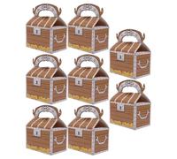 VICASKY 8pcs Treasure Gift Box Paper Portable Candy Storage Box Brown for Desserts, Sweets, Party and Shower