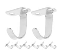 VICASKY 8pcs Under-Shelf Coat Hook, Screw Mounted Ceiling Hooks, Silver | Ceiling Hooks, Heavy Duty Towel Coat Robe Clothes Hanger for Bathroom Kitchen Cabinet Garage