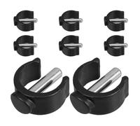 VICASKY 8pcs Universal Compatibility Toilet Seat Locking Clips Replacement for Toilet Platform and Shower Chairs, Adjustable Plug Plastic and Iron Tube Lock Pins, Black Colour
