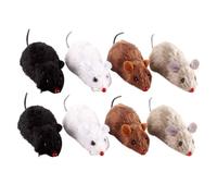 VICASKY 8pcs Wind up Rat Toy Clockwork Mouse Plush Pet Toys Random Color Interactive Cat Training Supplies