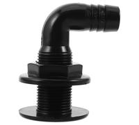 VICASKY 90 Degree Angled Marine Drain Outlet with Flapper Valve, Compact Plastic Deck Drain Connector for Vessel and Fishing Boat, for Boat Deck and Marine Cabins