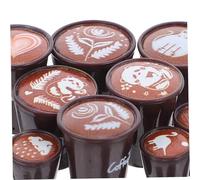 VICASKY 90pcs Mini Resin Coffee Cups Set with Latte Art Japanese-inspired Dollhouse Tableware for Micro Landscapes Party Decorations and Miniature Kitchen Scenes