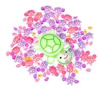 VICASKY 91Pcs Glow in the Dark Mini Turtle Figurines Set Plastic Sea Animal 17Cm Large Turtle 35Pcs 4.9Cm and 55Pcs 2.1Cm Educational Miniatures for ‘Cognition and Garden Decoration