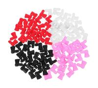 VICASKY 96pcs Mini Christmas Boots Ornament Set - 2cm Colorful Plastic Mini Santa Claus Shoes for Dollhouse, Diy Crafts, Table Centerpieces, Holiday Decorations in Black, Red, White, and Pink