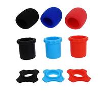 VICASKY 9pcs Microphone Protective Set Sponge Covers, Shockproof Rings and Tail Caps in Black, Red, and Navy - Handheld Mic Accessories for Ktv, Recording, and Gaming Use Random Color