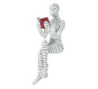 VICASKY Abstract Resin Reading Woman Sculpture Figurine Elegant Bookshelf Decor for Home and Office Wear Resistant Material Artistic Female Reader Statue Book Lovers and Intellectuals